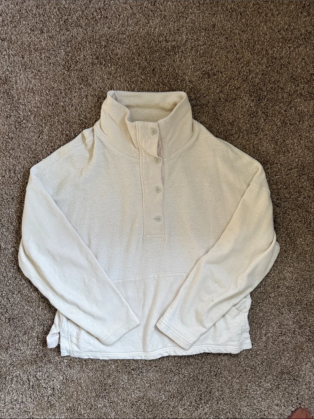 REI Cooperative Cream Shawl-Collar Turtleneck Sweater
